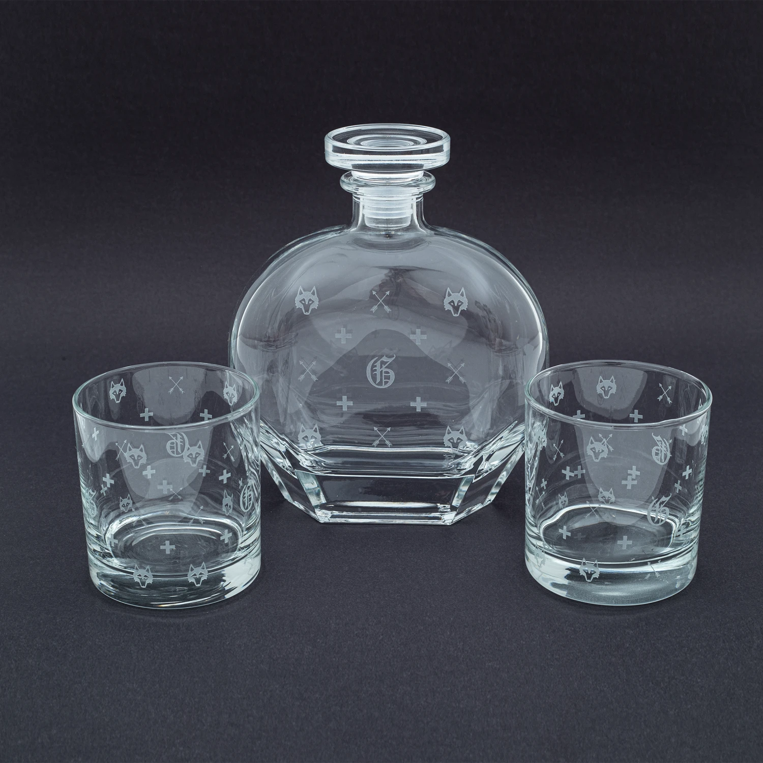 G.O.A.T. On The Rocks Glasses And Decanter Set 1 G.O.A.T. On The Rocks Glasses And Decanter Set