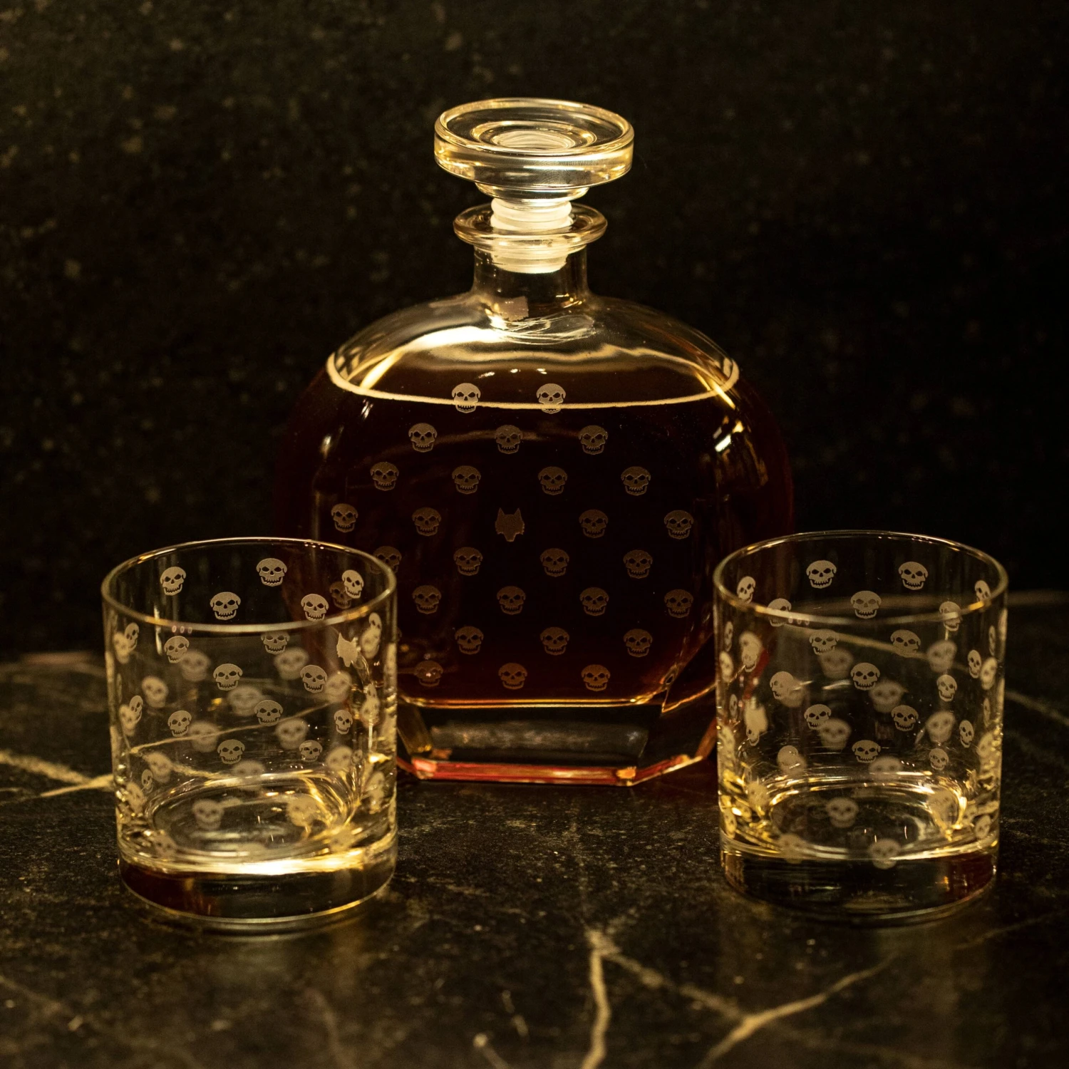 Voodoo On The Rocks Glasses And Decanter Set 1 Voodoo On The Rocks Glasses And Decanter Set