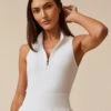 Sleeveless Vesta Mock Neck Top (Arctic)