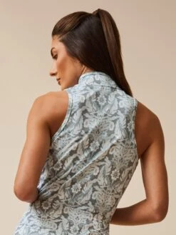 Snow Bird Sleeveless Vesta Mock Neck Top -Greyson Clothiers Shop LSP24K12A 486 0328 BACK