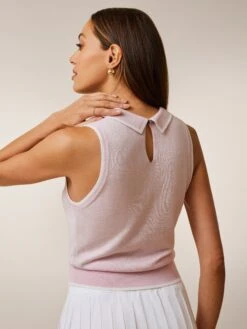 Sleeveless Bardot Sweater -Greyson Clothiers Shop LSP24S70 649 0698 BACK