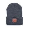 Greyson Leather Patch Beanie