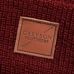 Greyson Leather Patch Beanie -Greyson Clothiers Shop LeatherPatchBeanie Meadowsweet DETAIL