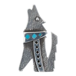 Silver Howling Wolf Pin