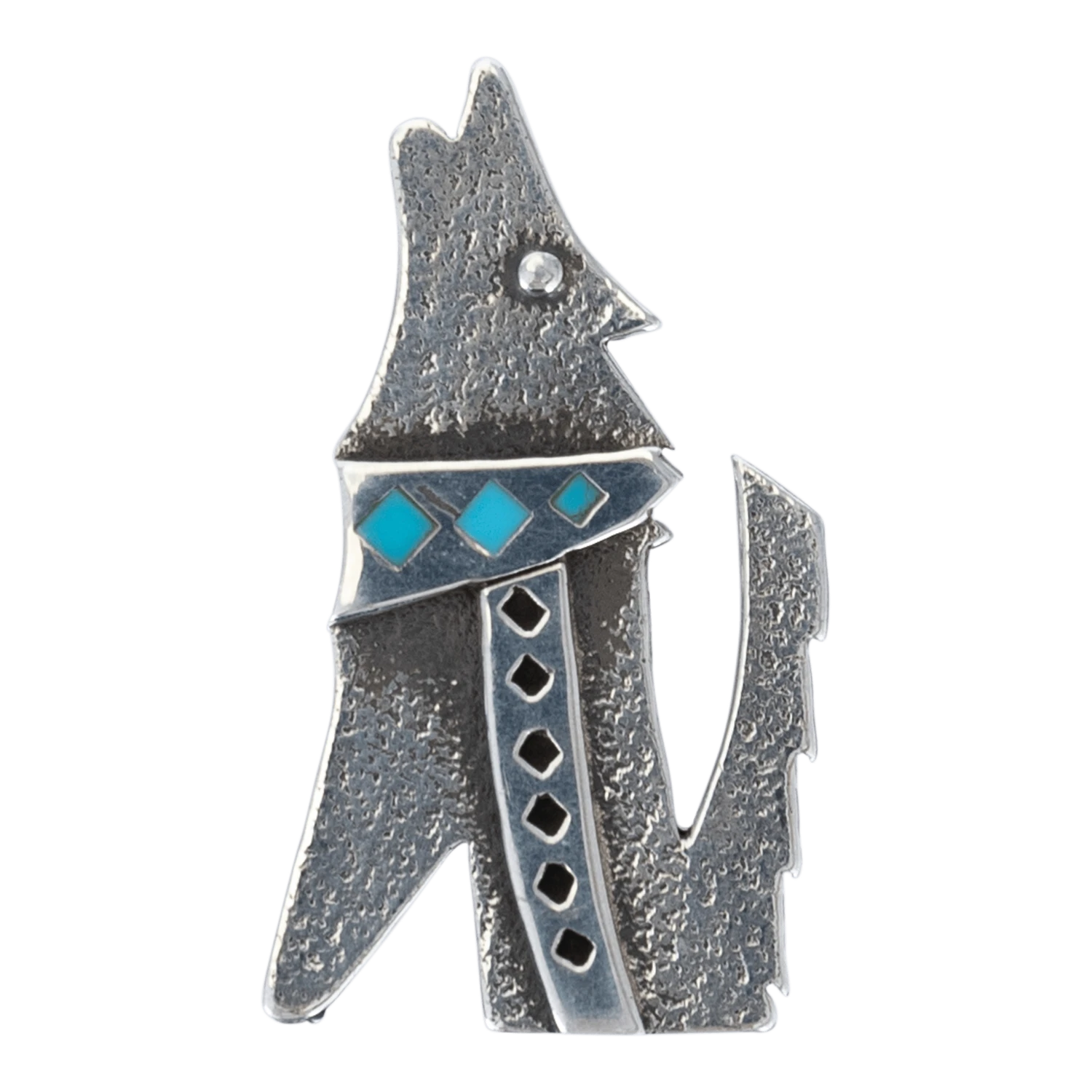 Silver Howling Wolf Pin 1 Silver Howling Wolf Pin