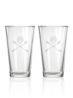 Wolf And Arrows Pint Glass Set